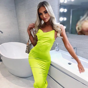 Woman’s  Satin Neon Dresses