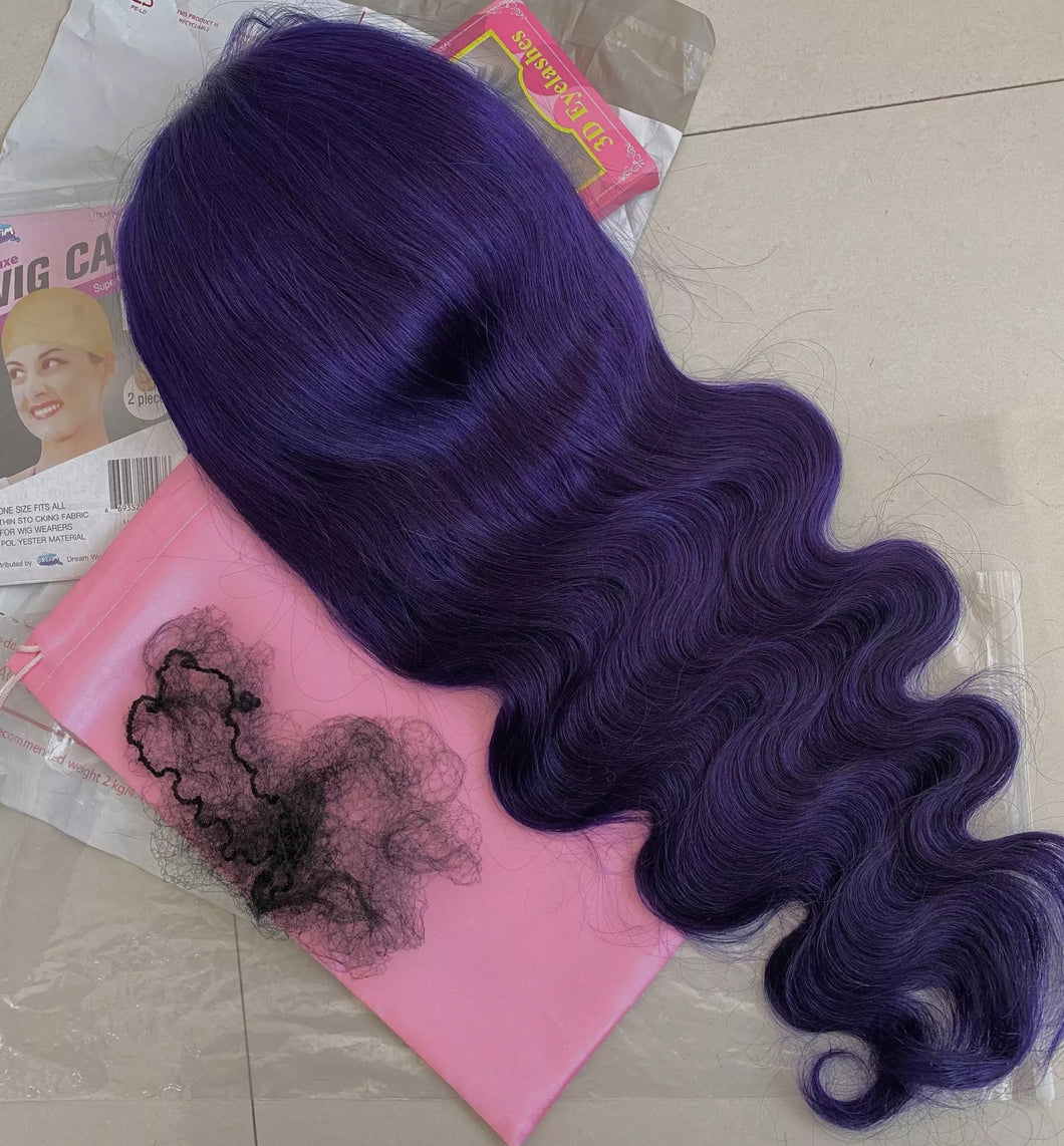 Body wave Purple Lacefrontal wig