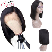 Load image into Gallery viewer, Sophie&#39;s Lace Front Human Hair Wigs For Black Women Brazilian Straight Lace Front Wig 13*4 Bob Lace Front Wigs 150% Density Remy
