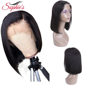 Sophie's Lace Front Human Hair Wigs For Black Women Brazilian Straight Lace Front Wig 13*4 Bob Lace Front Wigs 150% Density Remy