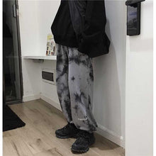 Load image into Gallery viewer, NiceMix Elastic Waistband Loose Harem Embroidery Tie Dye Contrast Jogger Pant Women Man Streetwear Korean Harajuku Punk Hip Hop
