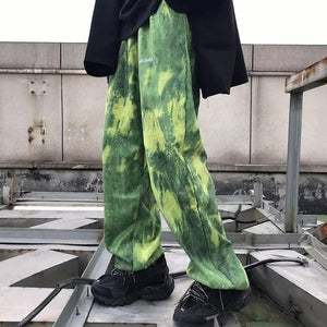 NiceMix Elastic Waistband Loose Harem Embroidery Tie Dye Contrast Jogger Pant Women Man Streetwear Korean Harajuku Punk Hip Hop