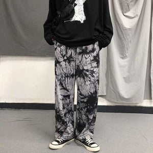 NiceMix Elastic Waistband Loose Harem Embroidery Tie Dye Contrast Jogger Pant Women Man Streetwear Korean Harajuku Punk Hip Hop