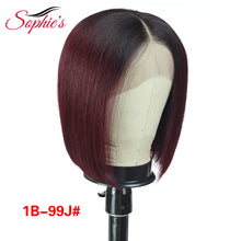 Load image into Gallery viewer, Sophie&#39;s Lace Front Human Hair Wigs For Black Women Brazilian Straight Lace Front Wig 13*4 Bob Lace Front Wigs 150% Density Remy
