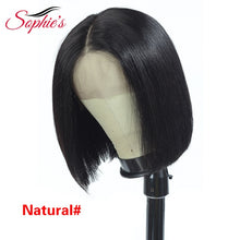 Load image into Gallery viewer, Sophie&#39;s Lace Front Human Hair Wigs For Black Women Brazilian Straight Lace Front Wig 13*4 Bob Lace Front Wigs 150% Density Remy
