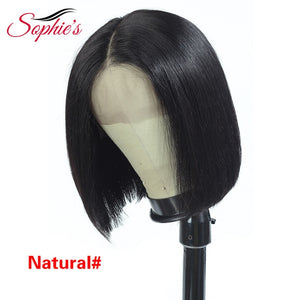 Sophie's Lace Front Human Hair Wigs For Black Women Brazilian Straight Lace Front Wig 13*4 Bob Lace Front Wigs 150% Density Remy