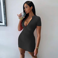 Load image into Gallery viewer, Women Winter Fall Bodycon Ribbed Dress
