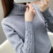 Load image into Gallery viewer, Women Sweater Turtleneck Pullovers Autumn Winter Sweaters New 2020 long sleeve Thick Warm Female Sweater Khaki
