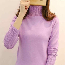 Load image into Gallery viewer, Women Sweater Turtleneck Pullovers Autumn Winter Sweaters New 2020 long sleeve Thick Warm Female Sweater Khaki
