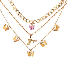 Load image into Gallery viewer, Bohemian Multilayer Necklaces For Women Men Gold Butterfly Portrait Coin Cross Crystal Chokers Necklace Trendy New Jewelry Gifts
