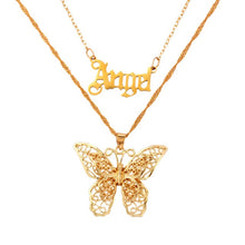 Load image into Gallery viewer, Bohemian Multilayer Necklaces For Women Men Gold Butterfly Portrait Coin Cross Crystal Chokers Necklace Trendy New Jewelry Gifts
