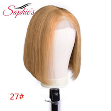 Load image into Gallery viewer, Sophie&#39;s Lace Front Human Hair Wigs For Black Women Brazilian Straight Lace Front Wig 13*4 Bob Lace Front Wigs 150% Density Remy
