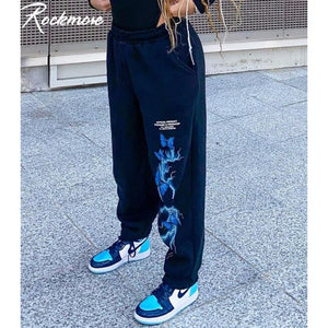 Rockmore Harajuku Joggers Wide Leg SweatPants Women Trousers Plus Size High Waist Pants Streetwear Korean Casual Pant Femme Fall